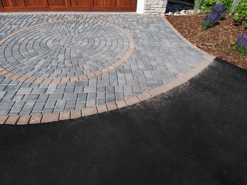 Circular Stone Pattern Driveway Mecklenburg County North Carolina