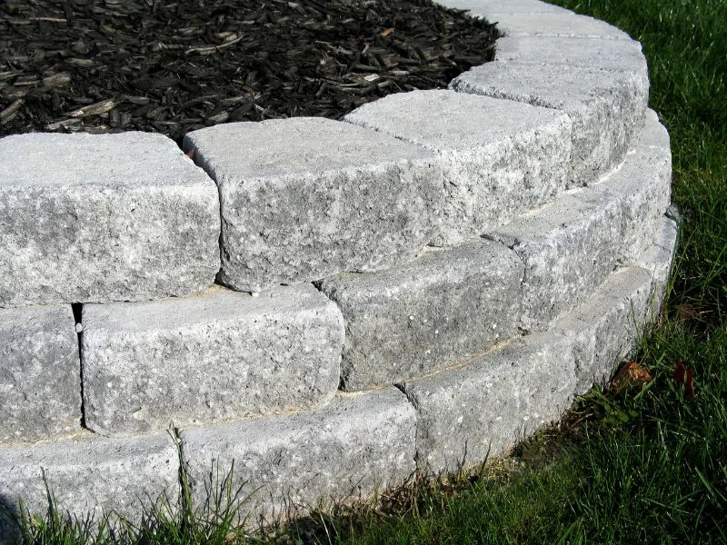 Curved Concrete Retaining Wall Mecklenburg County North Carolina