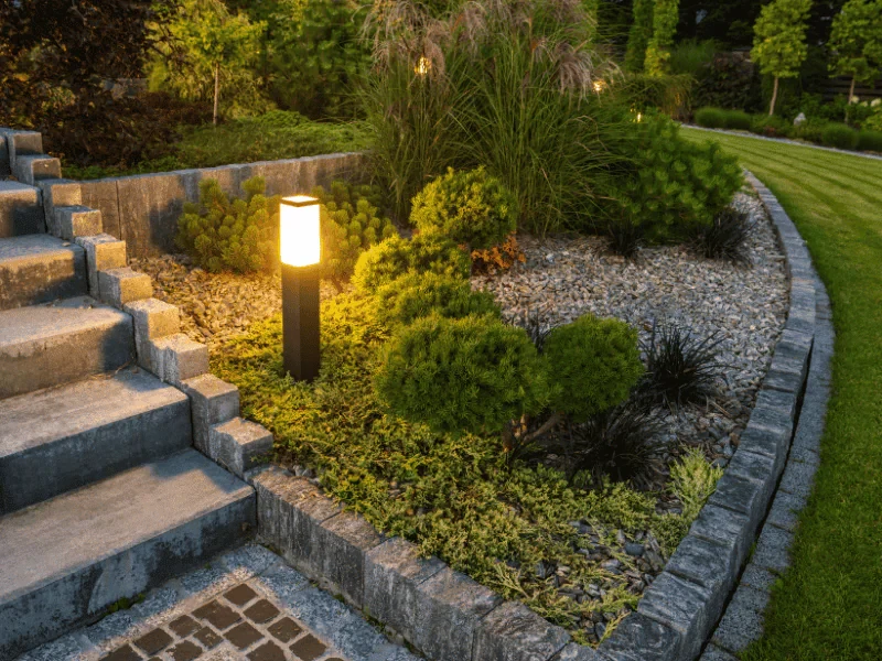 Garden Pathway Lantern Evening Mecklenburg County North Carolina