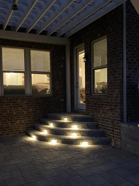 Lit Brick House Steps Mecklenburg County North Carolina