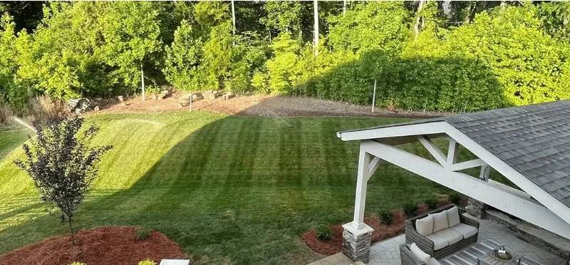 Lush Backyard Patio Pergola Mecklenburg County North Carolina