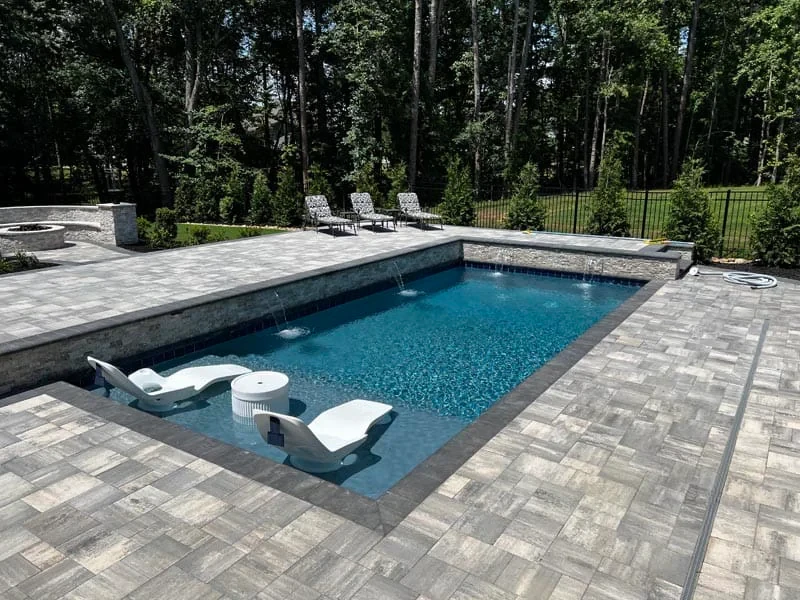 Outdoor Pool Lounge Trees Mecklenburg County North Carolina
