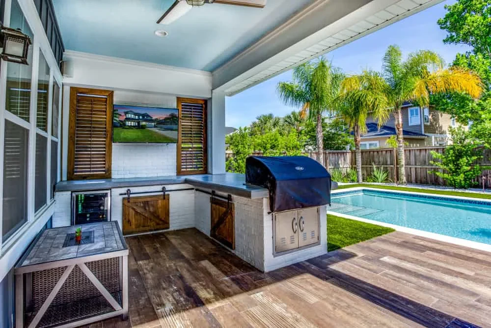 Patio Grill Pool View Mecklenburg County North Carolina
