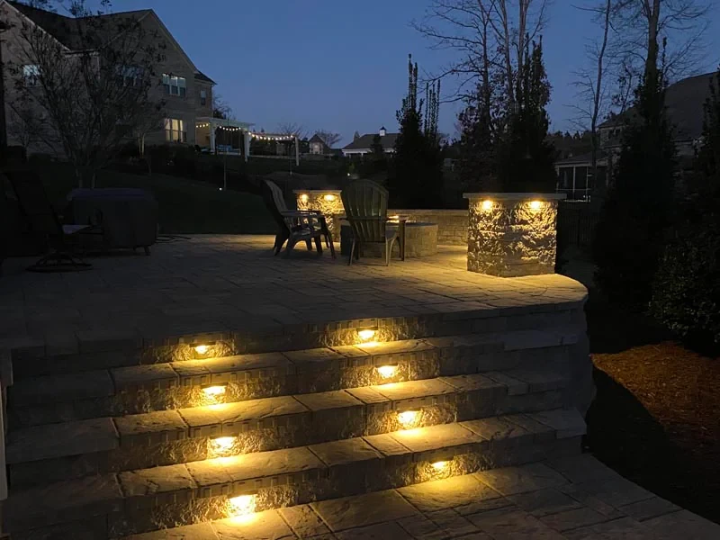 Patio Lights Dusk Firepit Mecklenburg County North Carolina