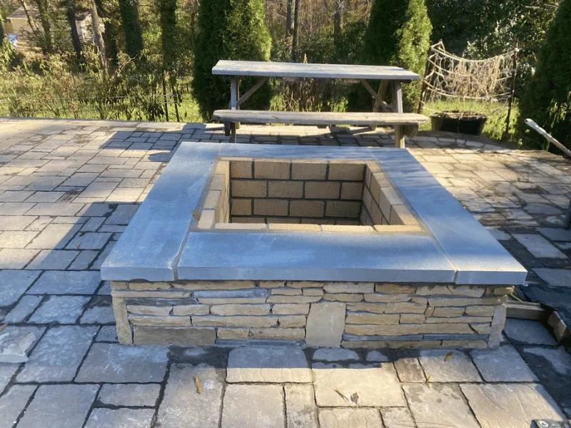 Stone Fire Pit Patio Trees Mecklenburg County North Carolina_1