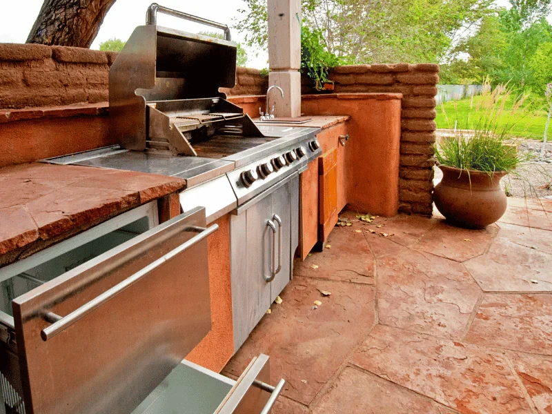Stone Patio Outdoor Kitchen Mecklenburg County North Carolina_2