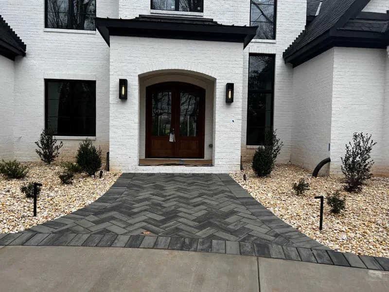 Modern House Entrance Pathway Mecklenburg County North Carolina_1