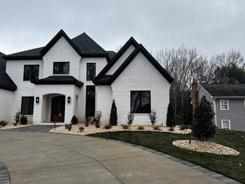 White House Landscaped Yard Mecklenburg County North Carolina