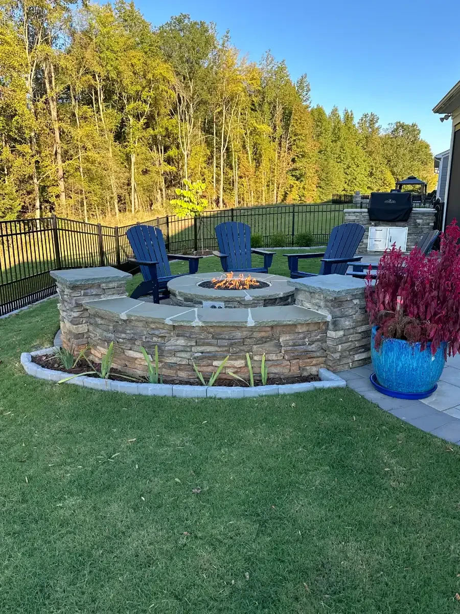 Backyard Fire Pit Patio Mecklenburg County North Carolina_1