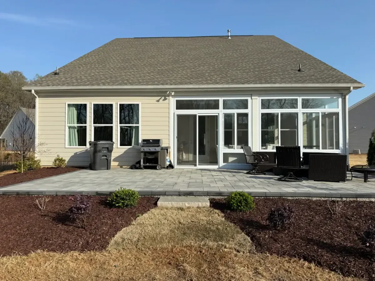 Backyard Patio Landscaped Garden Mecklenburg County North Carolina_1