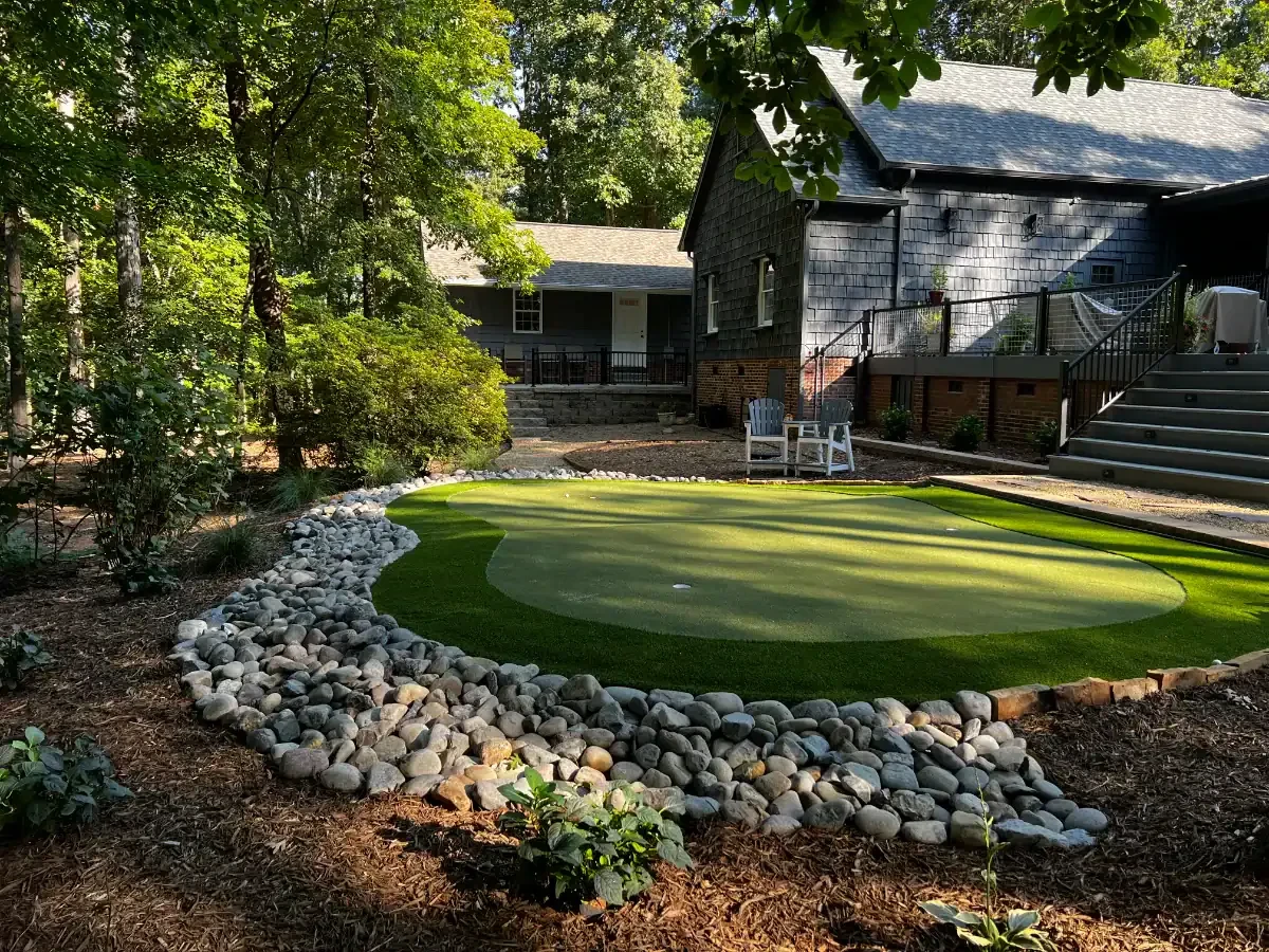 Backyard Putting Green Landscaping Mecklenburg County North Carolina_1