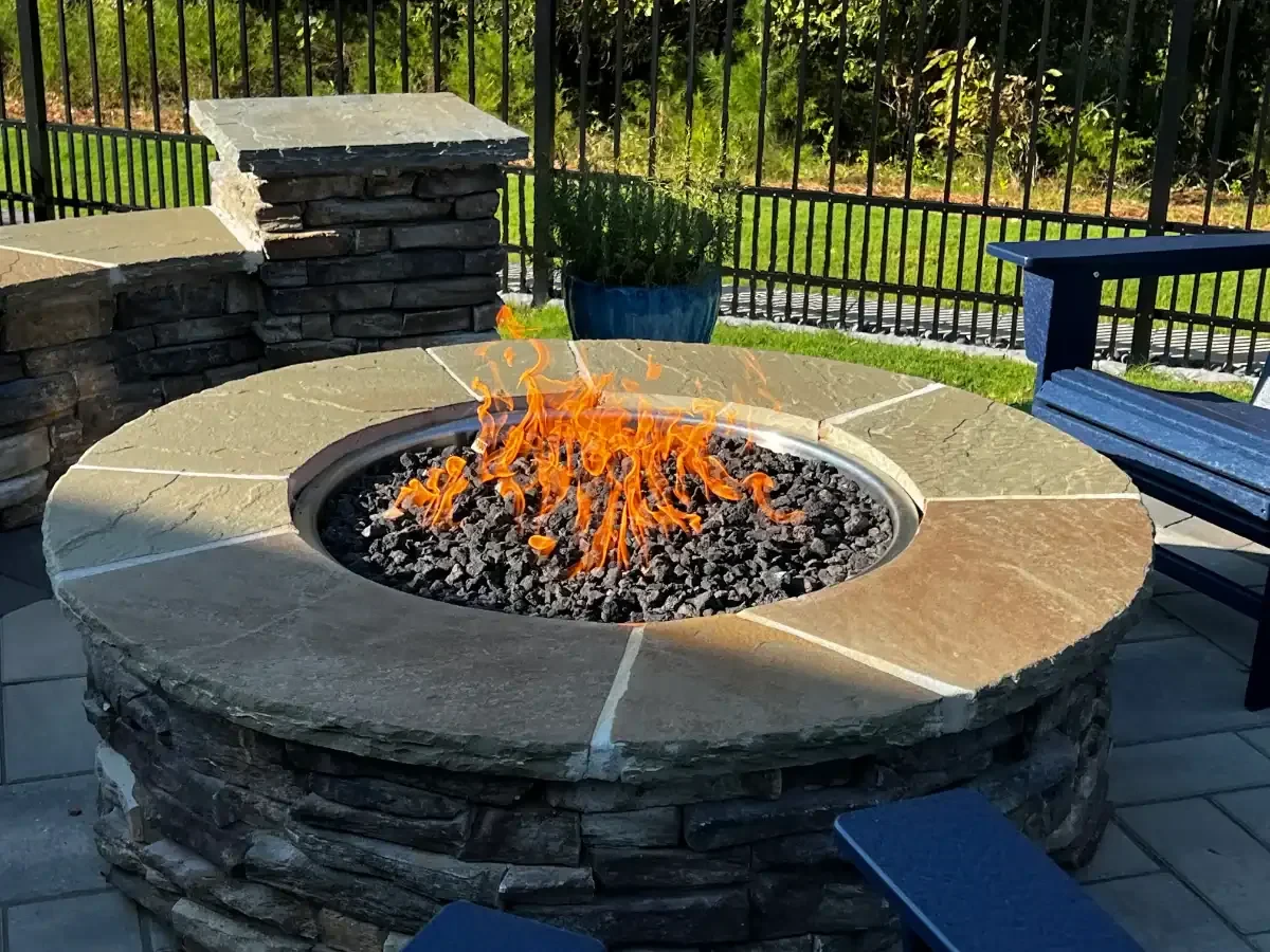 Firepit Patio Blue Benches Mecklenburg County North Carolina