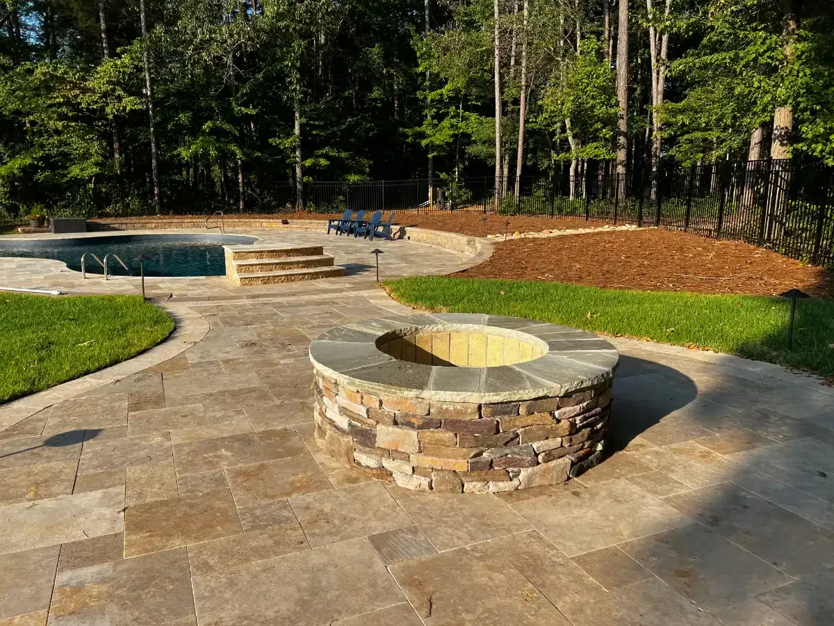 Firepit Patio Pool Landscaping Mecklenburg County North Carolina