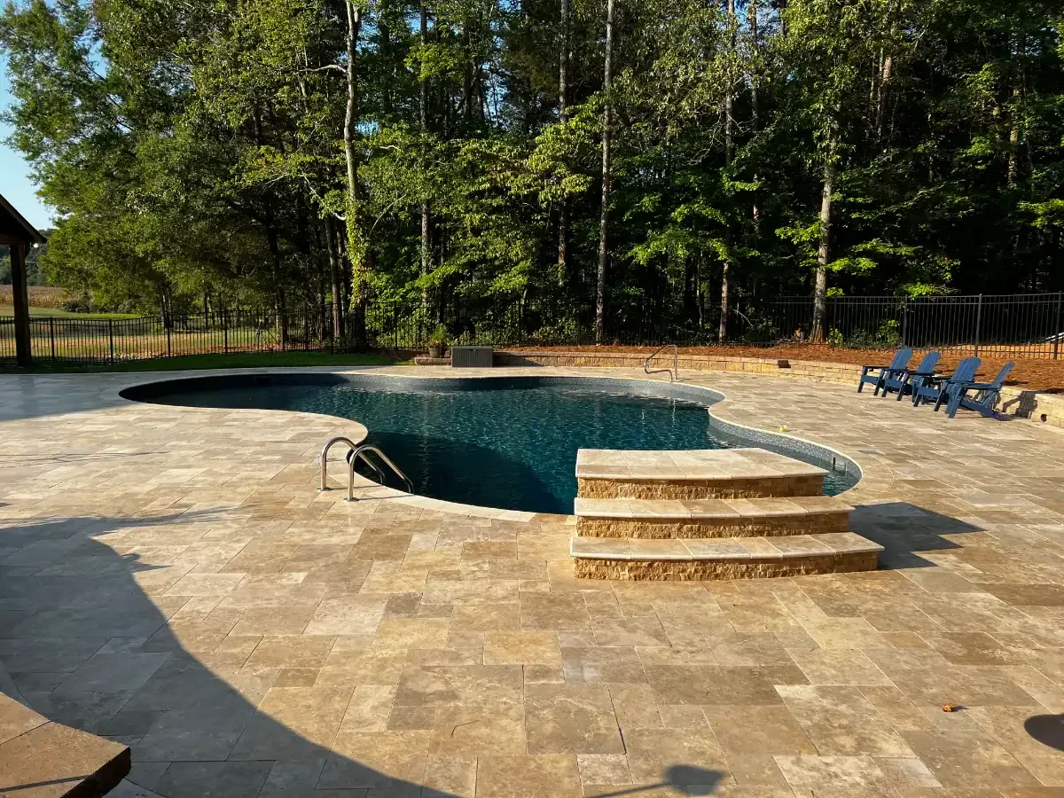 Kidney Pool Tile Patio Mecklenburg County North Carolina