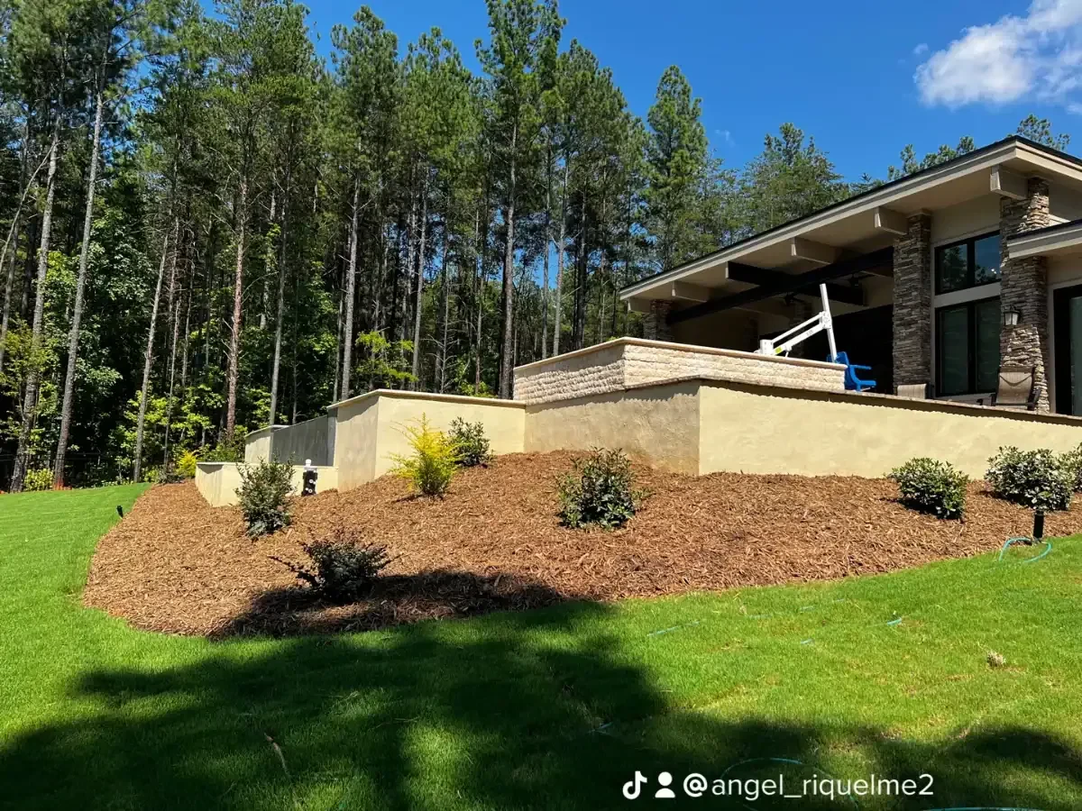 Modern House Landscaped Yard Mecklenburg County North Carolina_3