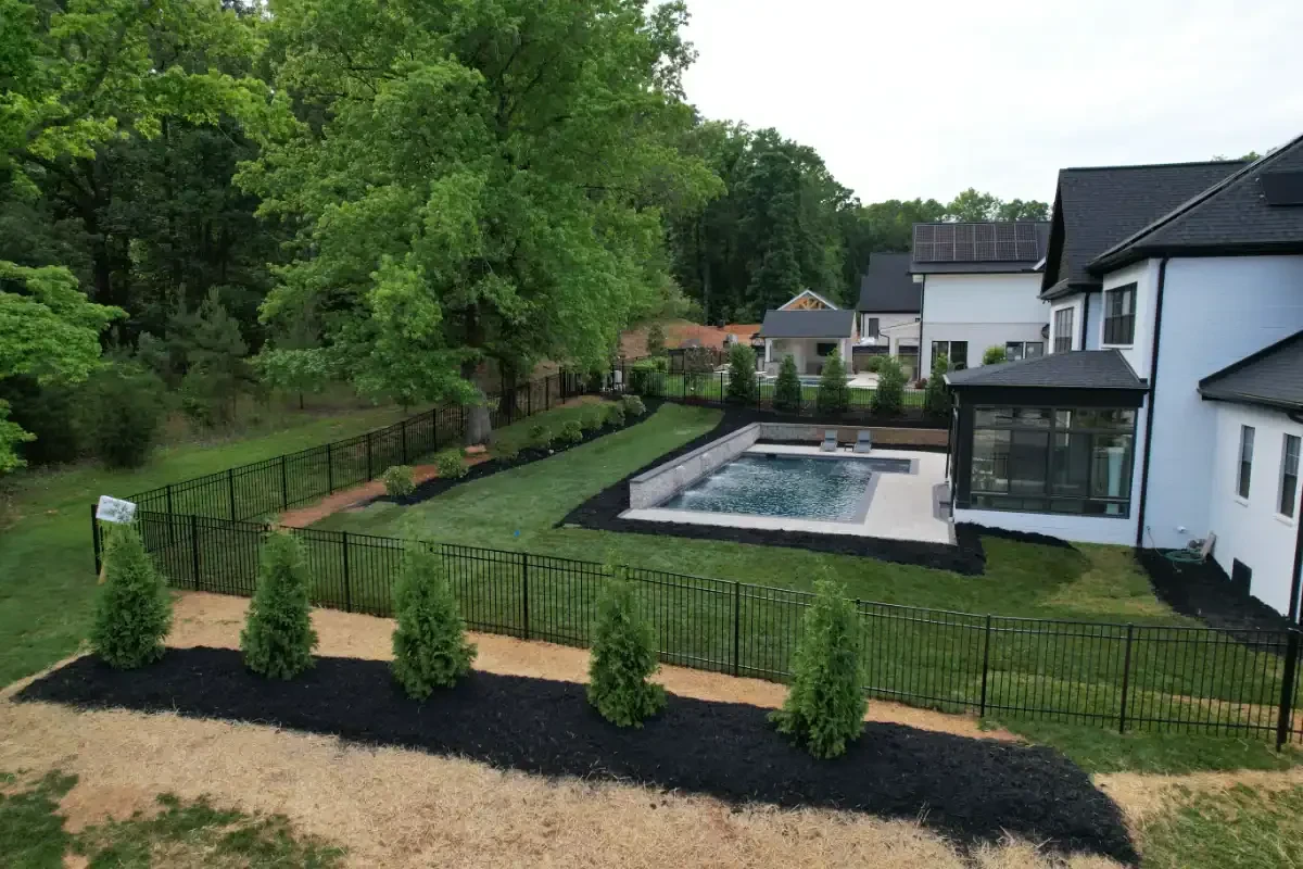 Modern House Pool Garden Mecklenburg County North Carolina