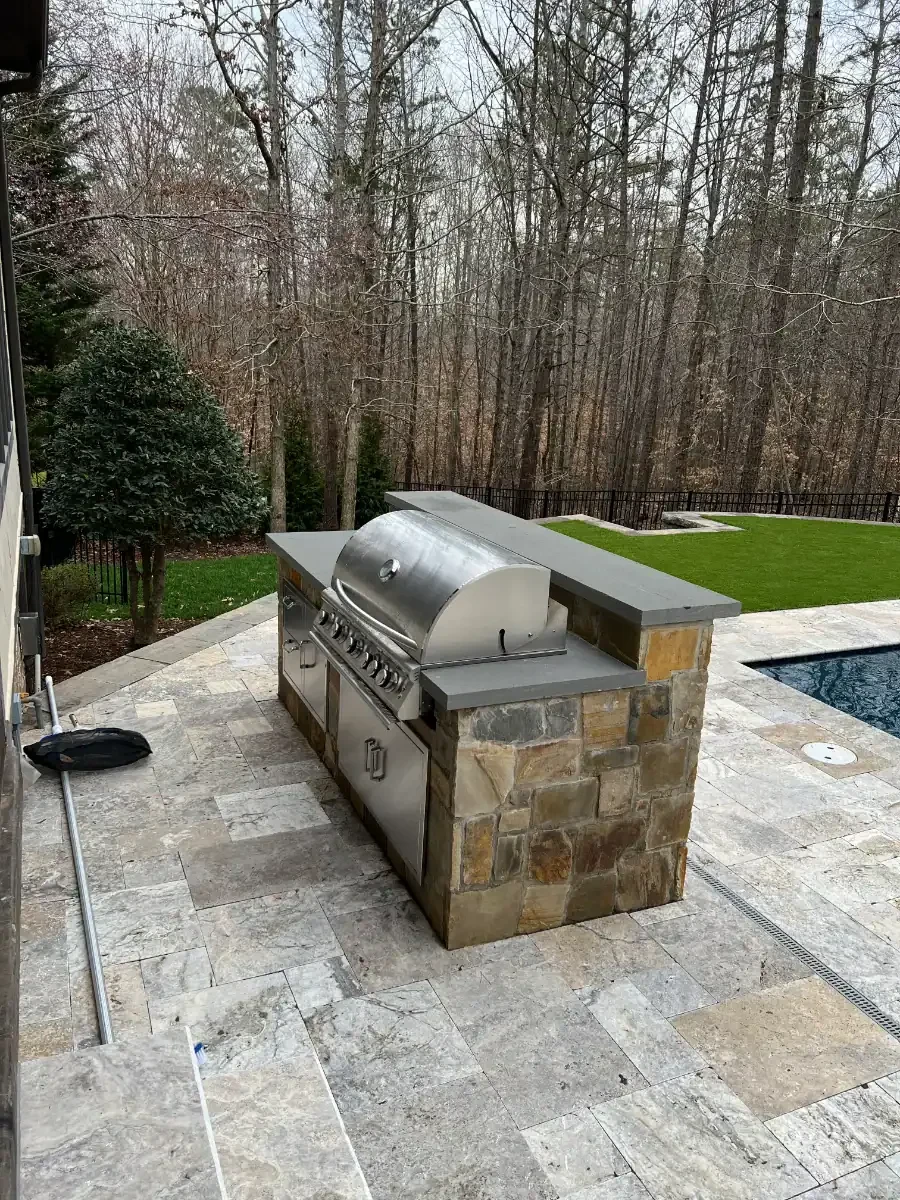 Outdoor Kitchen Poolside Patio Mecklenburg County North Carolina