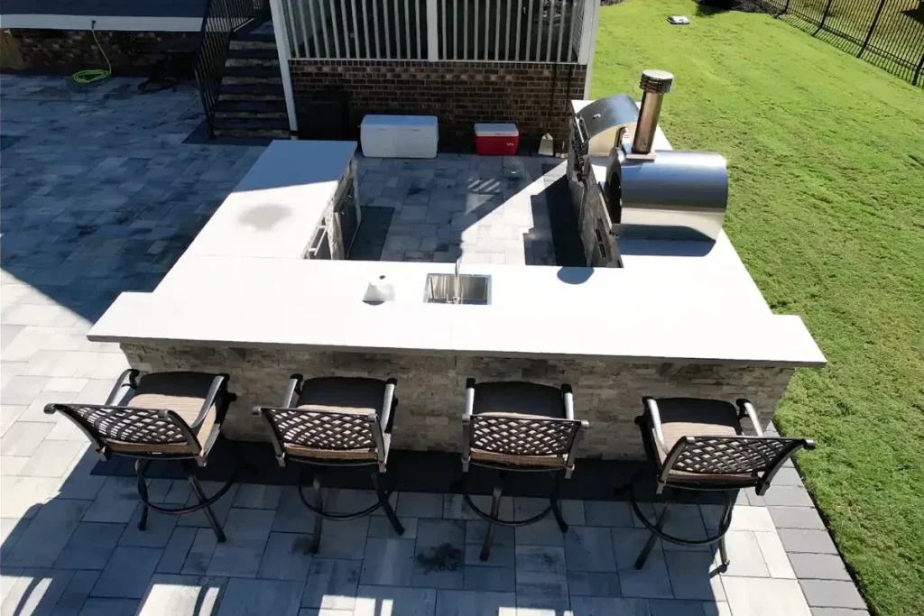 Outdoor U Shaped Kitchen Patio Mecklenburg County North Carolina