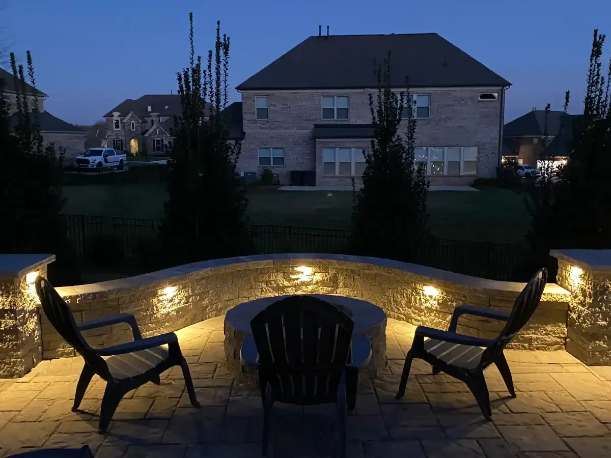 Patio Fire Pit Dusk Mecklenburg County North Carolina