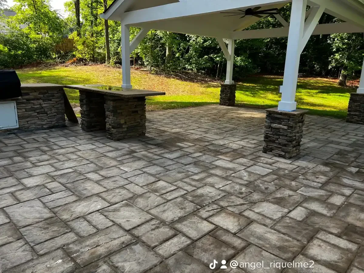 Patio Stone Pillar Grill Mecklenburg County North Carolina