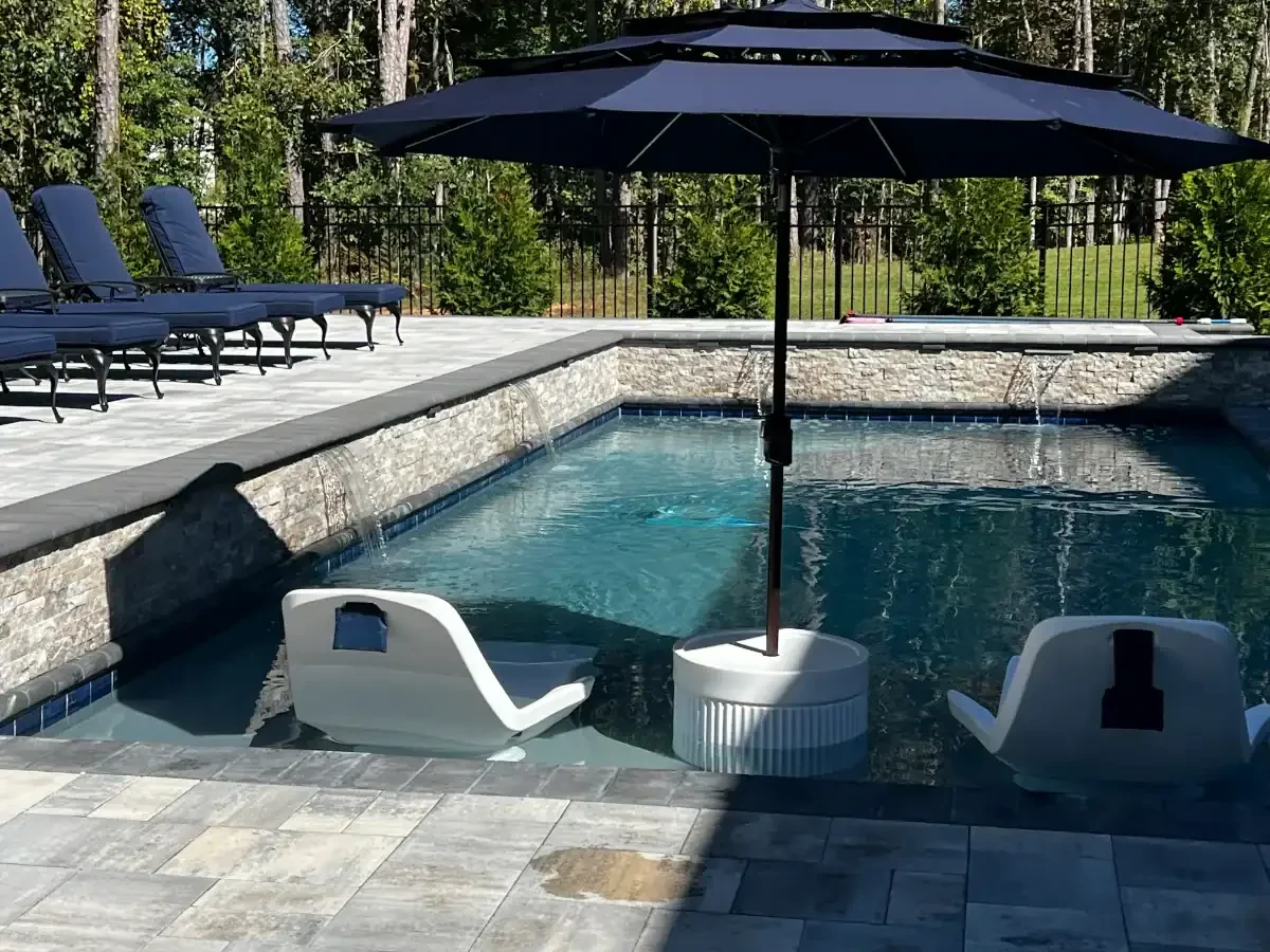 Pool Lounge Chairs Umbrella Mecklenburg County North Carolina