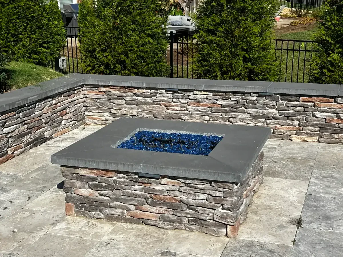 Stone Fire Pit Patio Garden Mecklenburg County North Carolina