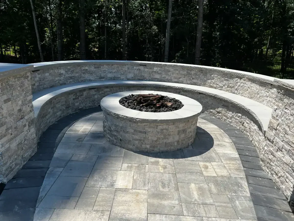 Stone Fire Pit Patio Mecklenburg County North Carolina_4