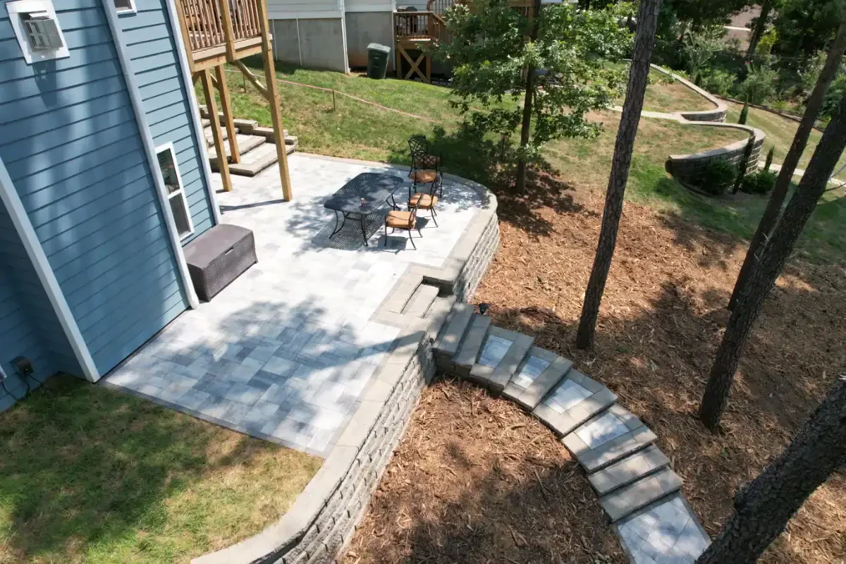 Stone Patio Blue House Mecklenburg County North Carolina